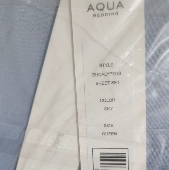NWT - AQUA Eucalyptus Queen Sheet Set Sky Blue - Picture 3 of 4